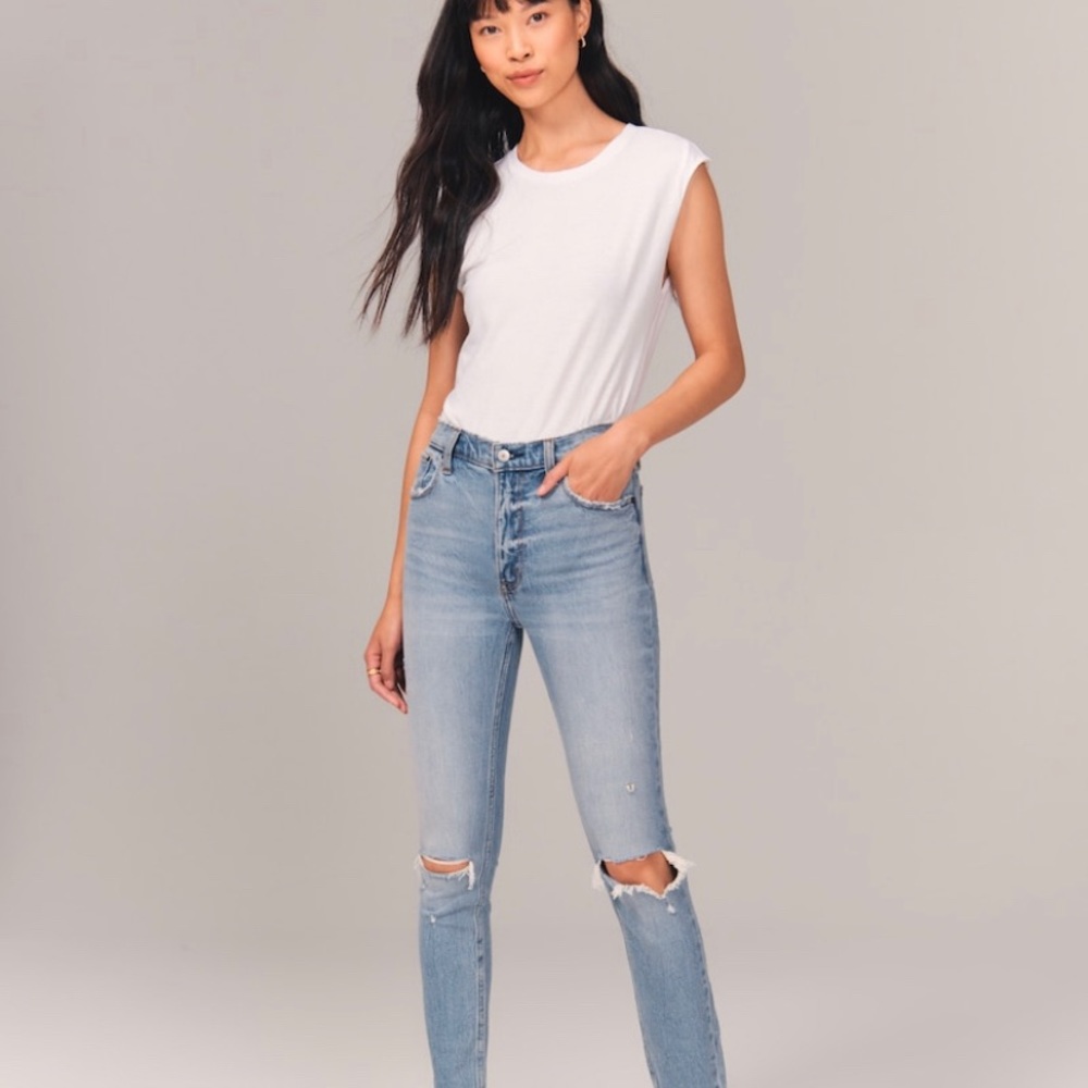 High rise skinny jeans